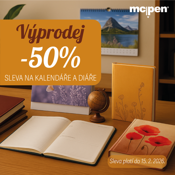 Výprodej kalendářů a diářů v McPen
