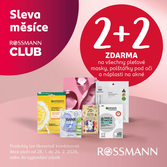 Akce 2+2 na pleťové masky v Rossmann